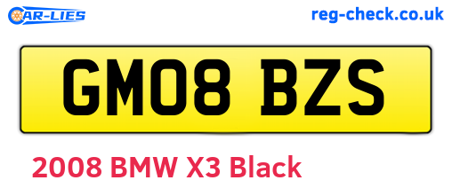 GM08BZS are the vehicle registration plates.