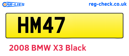 HM47 are the vehicle registration plates.