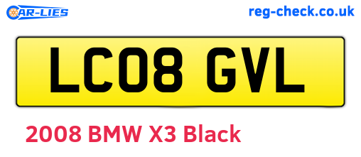 LC08GVL are the vehicle registration plates.