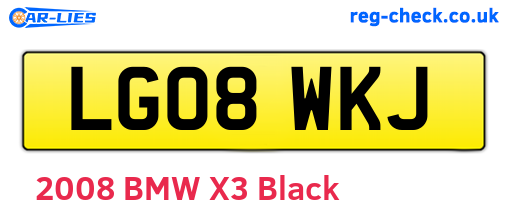 LG08WKJ are the vehicle registration plates.
