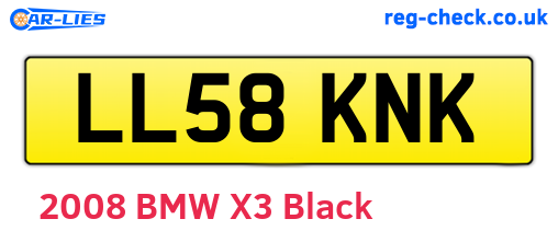 LL58KNK are the vehicle registration plates.