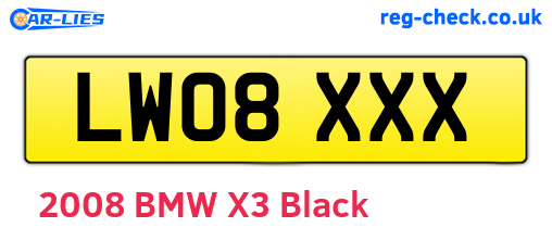LW08XXX are the vehicle registration plates.