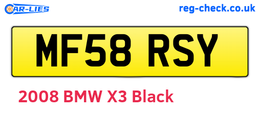 MF58RSY are the vehicle registration plates.