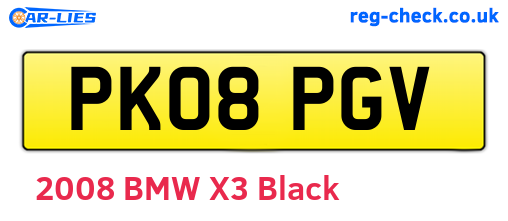 PK08PGV are the vehicle registration plates.