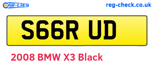 S66RUD are the vehicle registration plates.