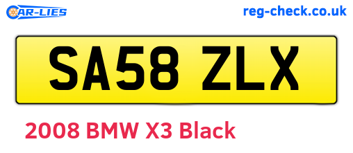 SA58ZLX are the vehicle registration plates.
