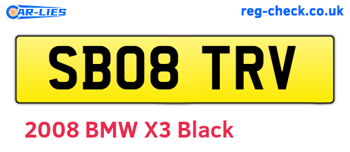 SB08TRV are the vehicle registration plates.