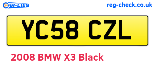 YC58CZL are the vehicle registration plates.