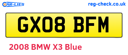 GX08BFM are the vehicle registration plates.