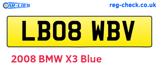 LB08WBV are the vehicle registration plates.
