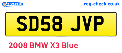 SD58JVP are the vehicle registration plates.