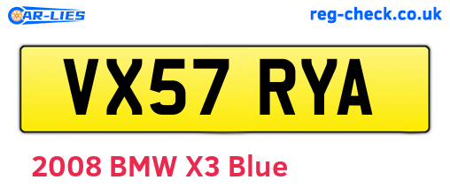 VX57RYA are the vehicle registration plates.