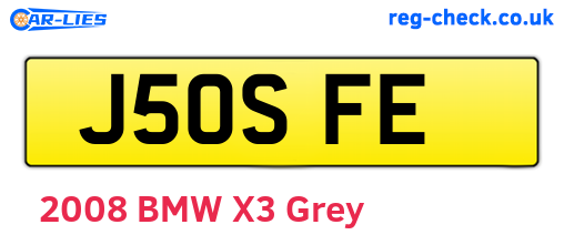 J50SFE are the vehicle registration plates.
