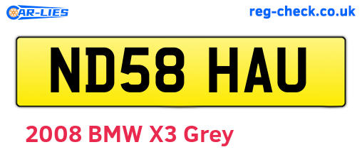 ND58HAU are the vehicle registration plates.