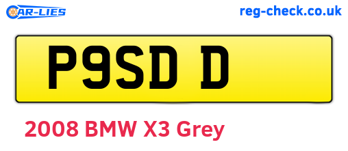P9SDD are the vehicle registration plates.