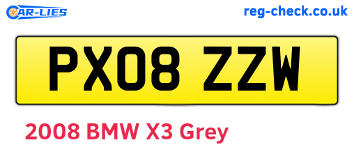 PX08ZZW are the vehicle registration plates.
