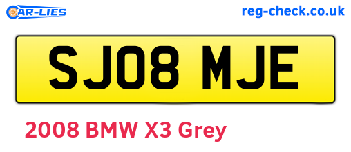 SJ08MJE are the vehicle registration plates.