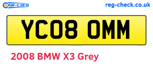 YC08OMM are the vehicle registration plates.