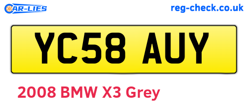 YC58AUY are the vehicle registration plates.