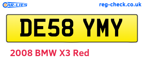 DE58YMY are the vehicle registration plates.