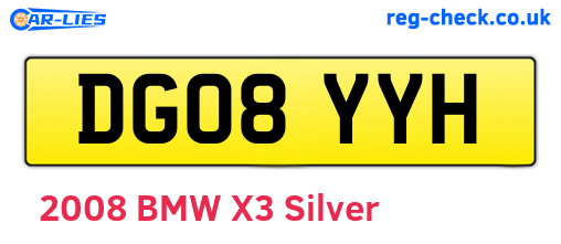 DG08YYH are the vehicle registration plates.
