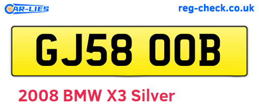 GJ58OOB are the vehicle registration plates.