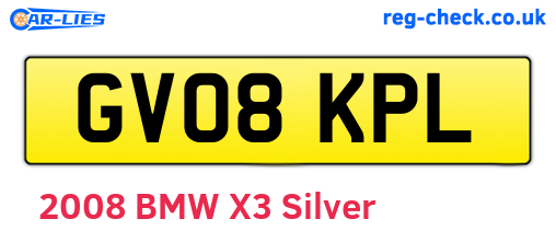 GV08KPL are the vehicle registration plates.