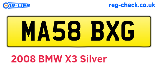 MA58BXG are the vehicle registration plates.