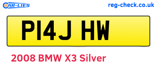 P14JHW are the vehicle registration plates.