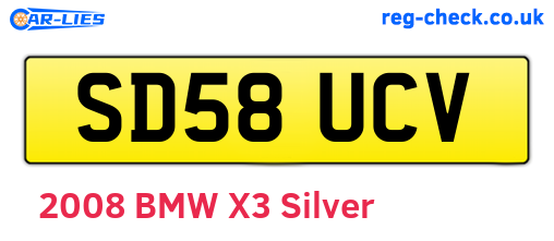SD58UCV are the vehicle registration plates.