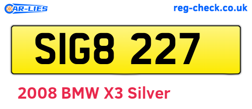 SIG8227 are the vehicle registration plates.