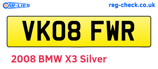 VK08FWR are the vehicle registration plates.