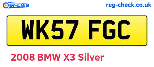 WK57FGC are the vehicle registration plates.
