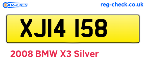 XJI4158 are the vehicle registration plates.