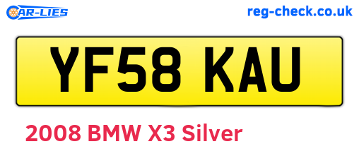 YF58KAU are the vehicle registration plates.