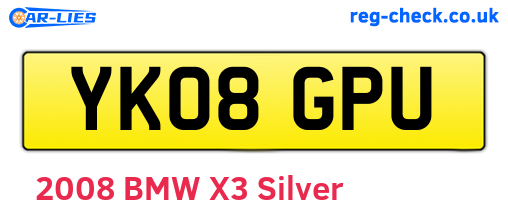 YK08GPU are the vehicle registration plates.