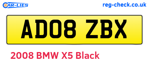 AD08ZBX are the vehicle registration plates.