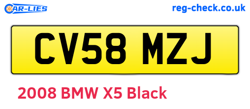 CV58MZJ are the vehicle registration plates.