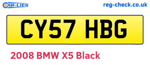 CY57HBG are the vehicle registration plates.