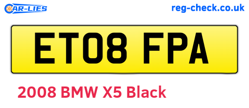ET08FPA are the vehicle registration plates.