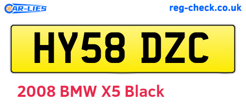 HY58DZC are the vehicle registration plates.