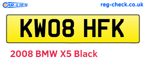 KW08HFK are the vehicle registration plates.