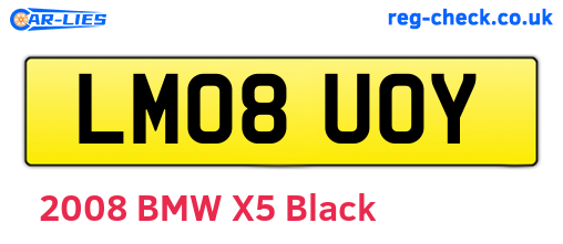 LM08UOY are the vehicle registration plates.