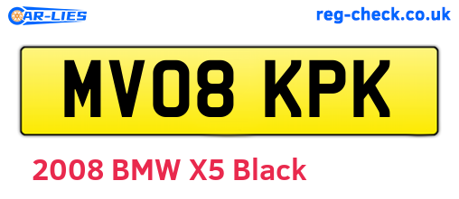 MV08KPK are the vehicle registration plates.