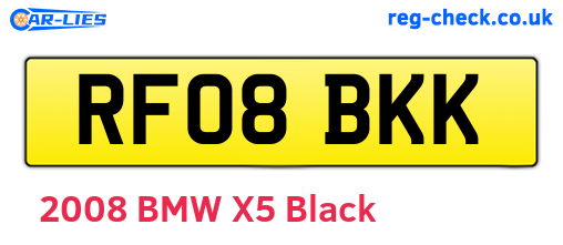 RF08BKK are the vehicle registration plates.