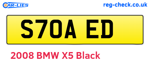 S70AED are the vehicle registration plates.