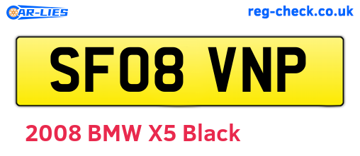 SF08VNP are the vehicle registration plates.