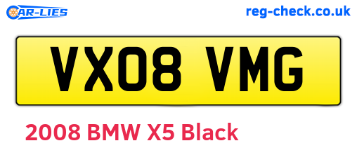 VX08VMG are the vehicle registration plates.