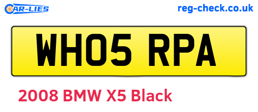 WH05RPA are the vehicle registration plates.