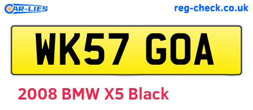 WK57GOA are the vehicle registration plates.